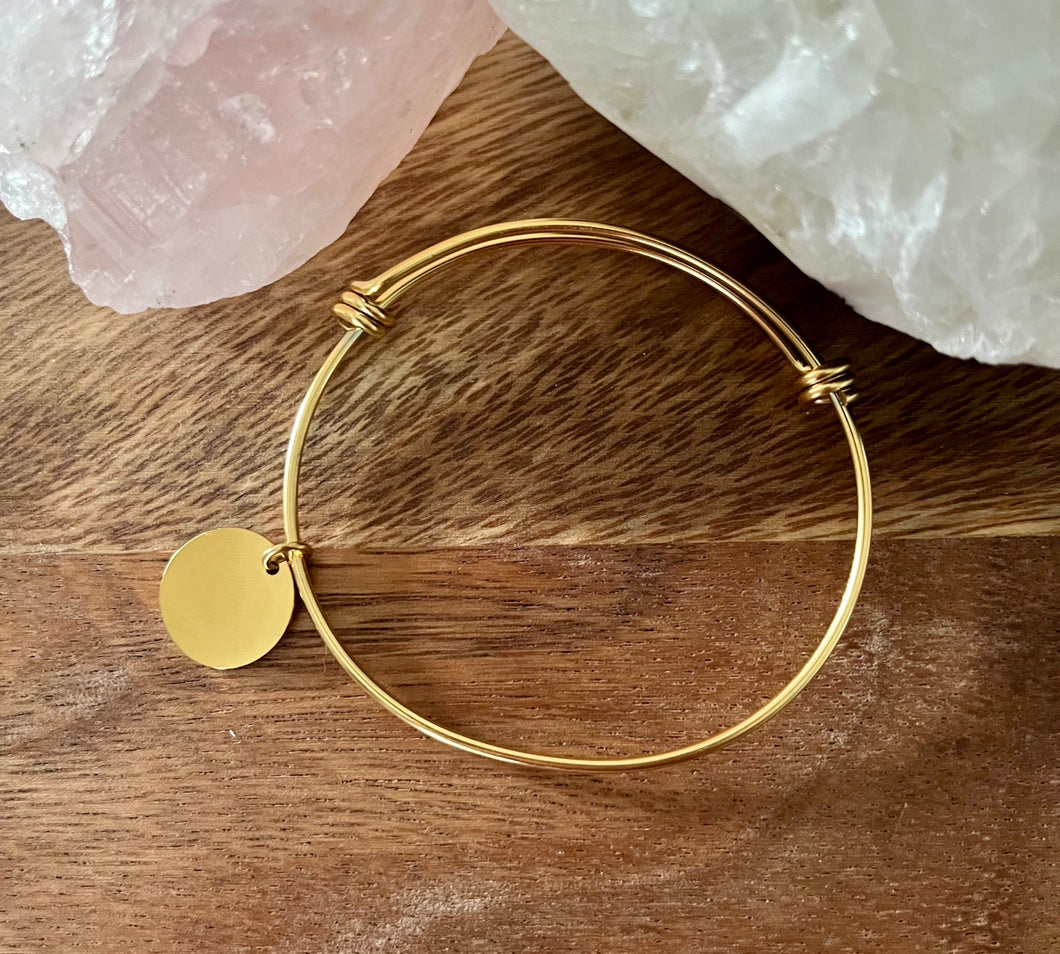 New Beginnings Bangle - Gold Plated Stainless Steel